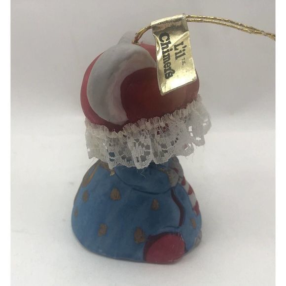 Vintage Lil Chimers‎ Christmas Ornament Bell Jasco Bisque Porcelain Mouse 1985 - Picture 10 of 12